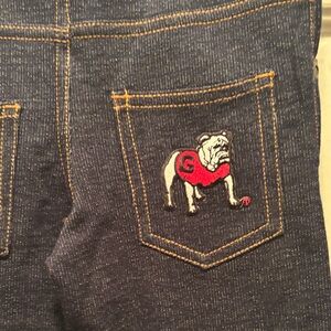 NWOT Creative Knitwear Kids Georgia Bulldogs Denim Jeans with Embroidered Design